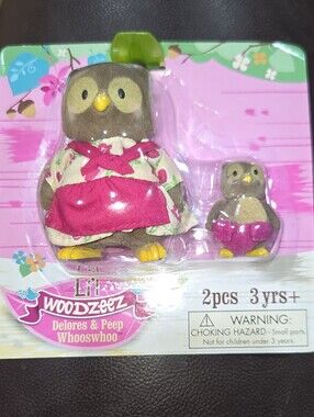 NIP Lil Woodzeez Delores & Peep Whooswhoo Plush Owl Set - Delores & Peep